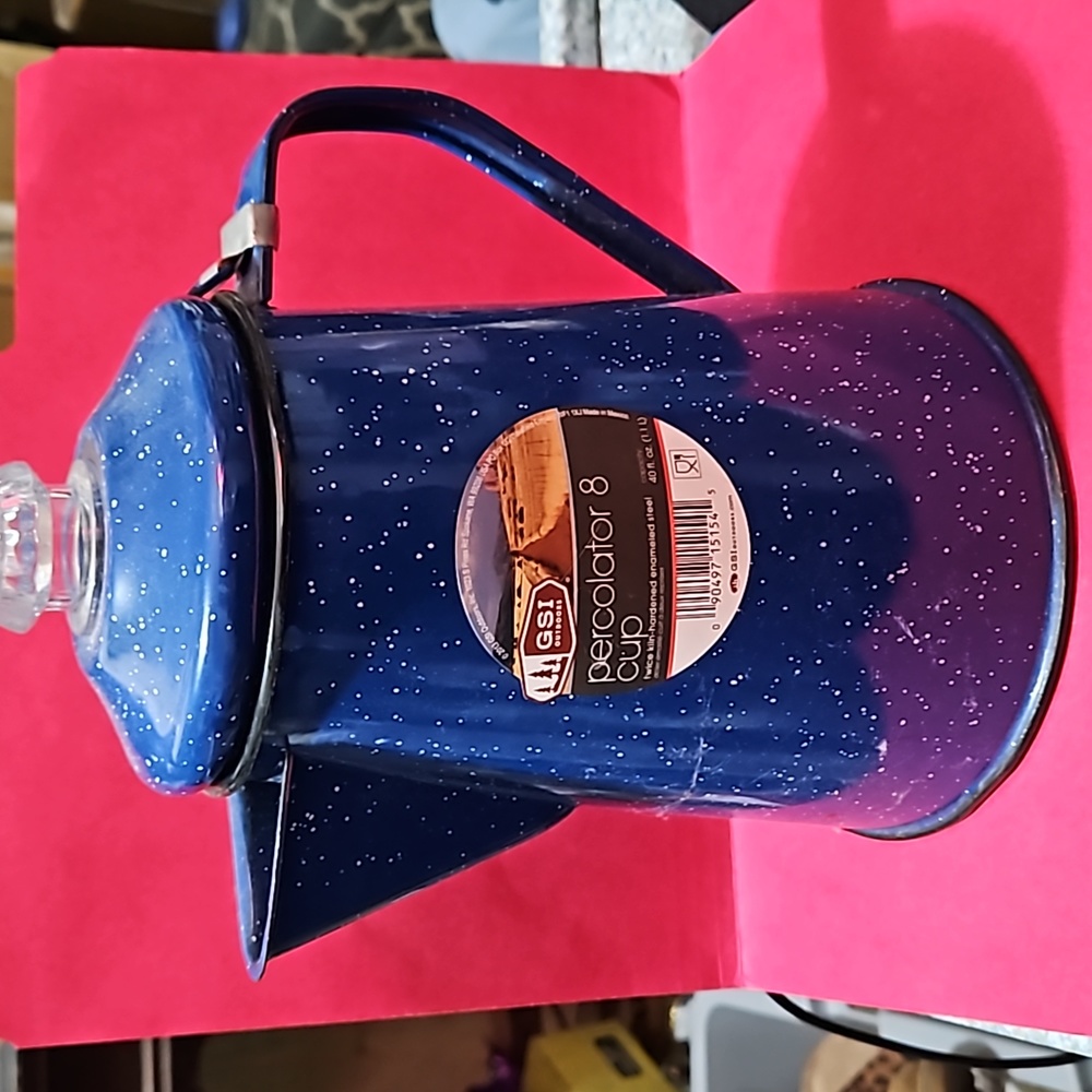 GSI Outdoors Enamelware Blue 8 C Percolator